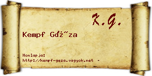 Kempf Géza névjegykártya