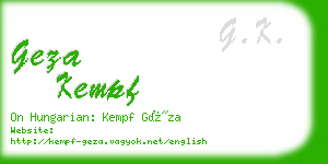 geza kempf business card